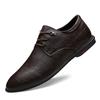 Autumn and winter men's cowhide shoes British shoes embossed plaid casual shoes men's business dress leather shoes