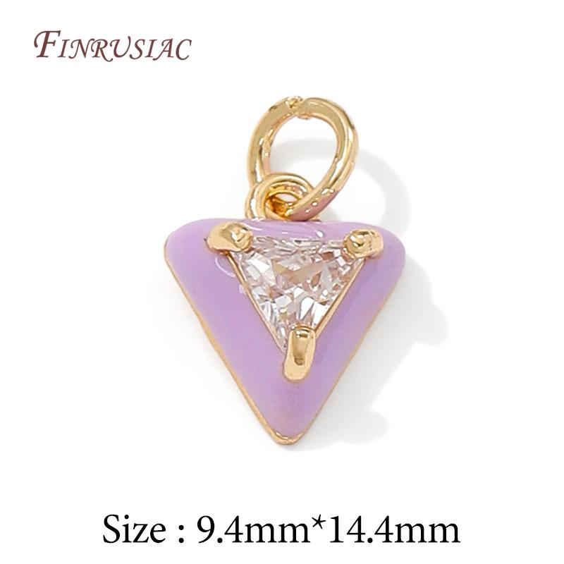 14K Gold Plated Enamel Charms with CZ Crystal,Heart Moon Pendant For DIY Jewelry Making,DIY Bracelet Necklace Earring Supplies