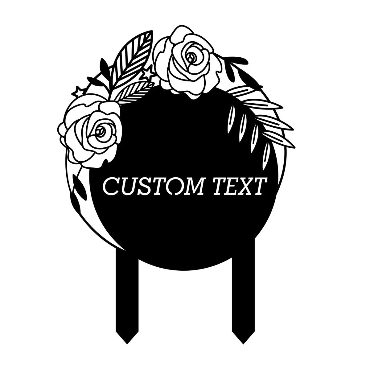 **Metal Garden Stake Yard Sign Personalized Gift**  **Metal Rose Garden Decor Custom Yard Art**