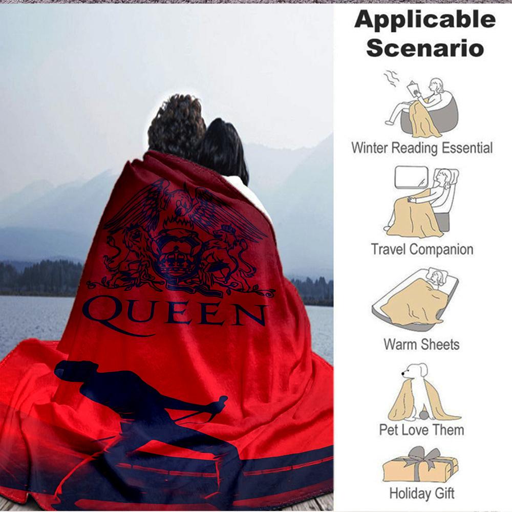 1pc Queen Band Logo Blanket Lightweight Flannel Blanket Throw Blanket For Sofa, Bed, Travel, Camping, Livingroom, Office, Couch