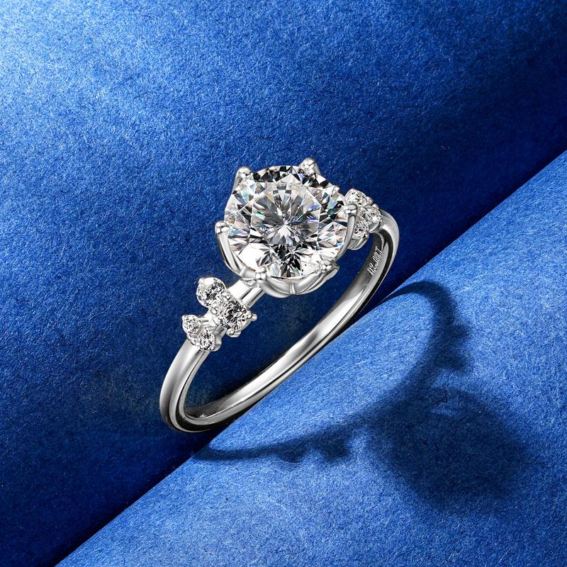 Anziw 8mm 2.0ct D Moissanite Ring for Women 18k Gold Plated 925 Sliver Engagement Wedding Rings Finger Promise Jewelry 2025 New
