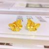 Elegant Gold Light Sand Cloud Stud Earrings for Women - Fashionable and Simple Design