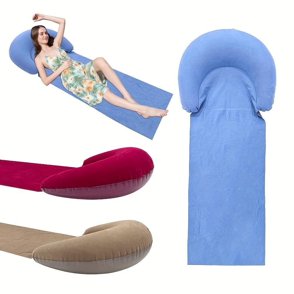 Beach Mat with Inflatable Headrest,Sandproof Beach Blanket,Outdoor Camping and Picnic Placemat, Sunbathing Mat, Summer Travel