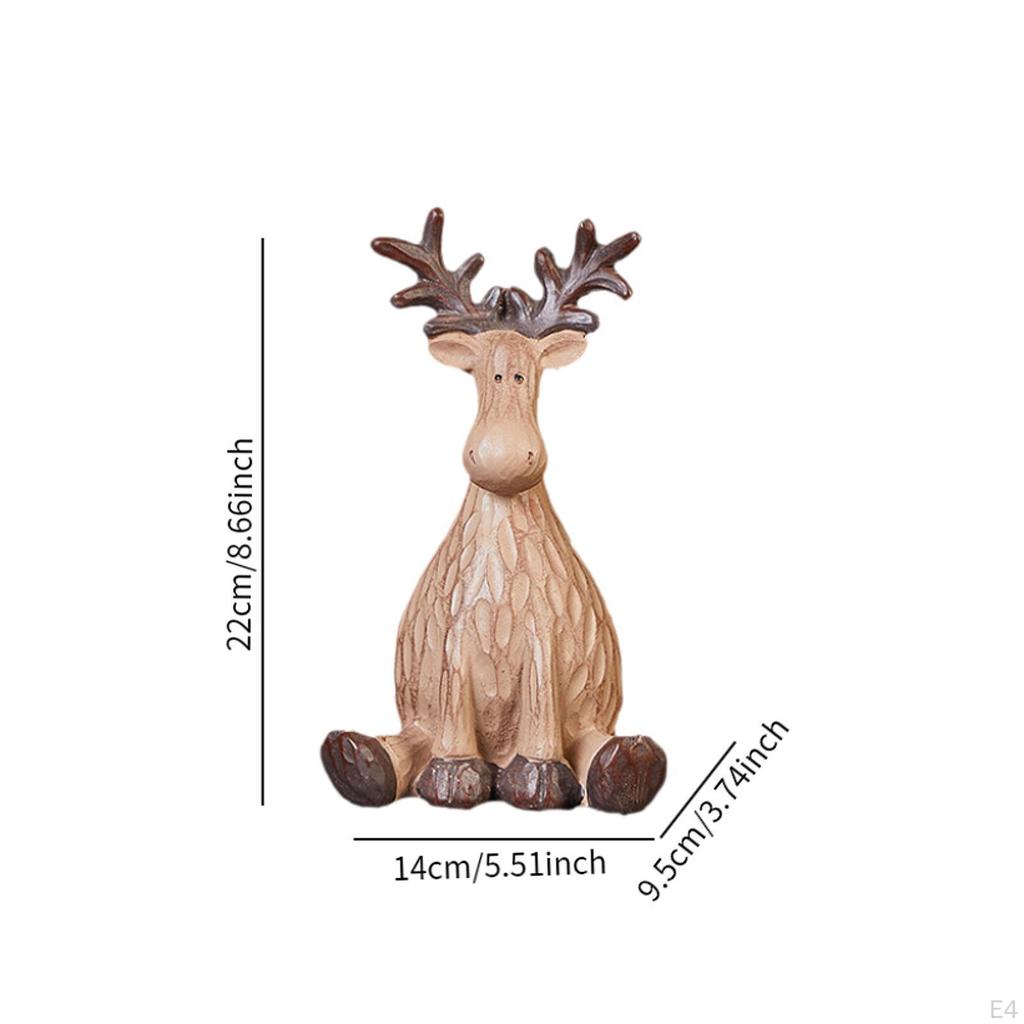 Animal Figurine Elk Statue Living Room Desktop Decoration Bedroom Table Centerpiece Bookshelf