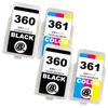 Canon X 2 X 2 of Latest Compatible Ink Cartridge Refills for and BC361 with PIXUS by STAR BC-360XL (BK/Pigment Black) + BC-361XL (CL/Tri-Color) [Set