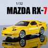 1/32 Mazda RX7 Alloy Car Model Diecast Toys Vehicles Children Boys Gift Sound and Light Collection Miniature Voiture Home Decor