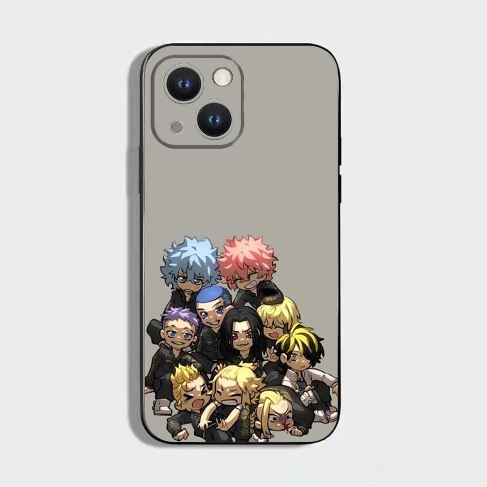 T-Tokyo Revengers Anime Handyhülle Für iPhone 16 15 Plus 14 13 Pro Max 12 Mini 11 X XS XR 7 8 8Plus Schwarze Weiche Handyhülle