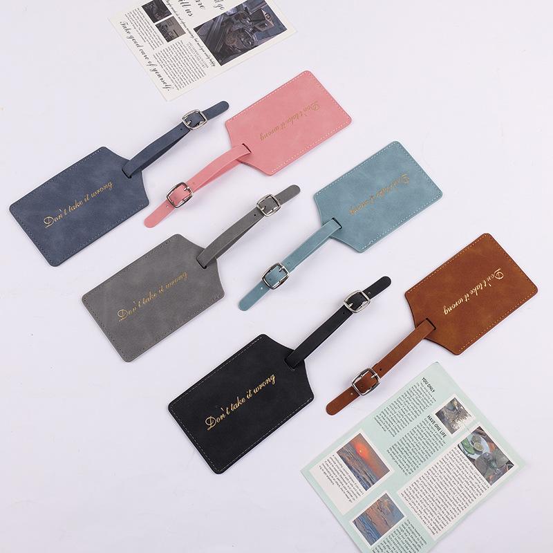 PU Leather Business Luggage Tag Suitcase Address Label Luggage Boarding Case Label Name ID Address Clip Travel Accessories