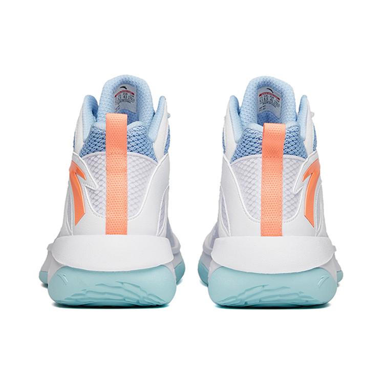 New Anta Wind Tunnel 2 Wear Resistant Slip Resistant Mid Top Performance Basketball Shoes Men's White Blue Orange 112211620S-6