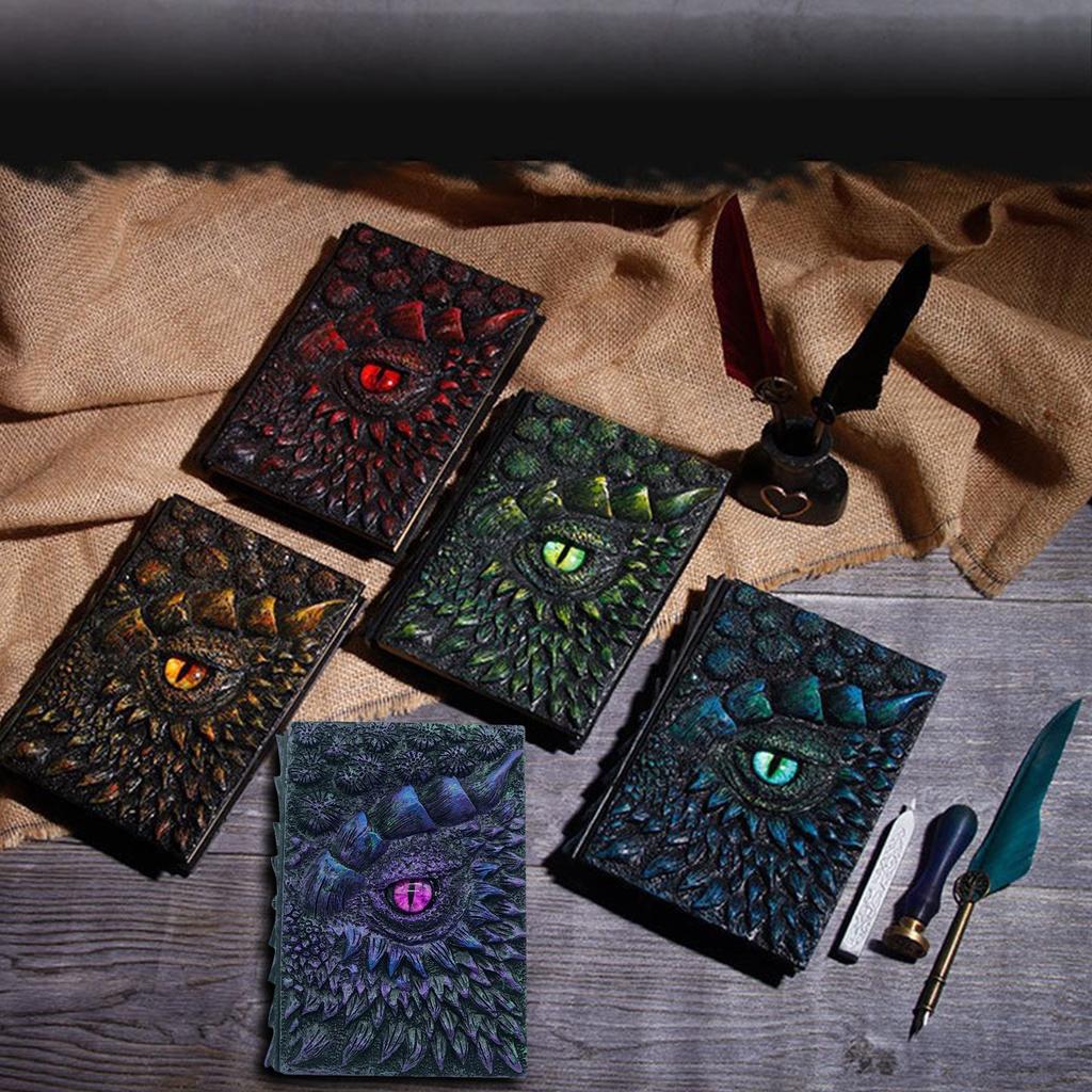 Pryskyřičný drak Knižní deník Barevný hvězdný barevný zápisník Kožený tenký zápisník