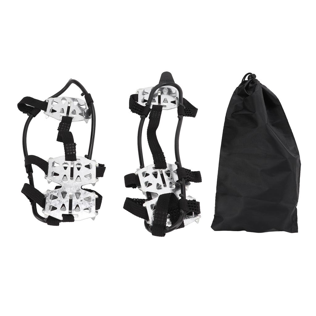 1 Paar 24 Zähne Steigeisen Edelstahl Rutschfest Outdoor Schnee Eis Schuhüberzüge Silber L