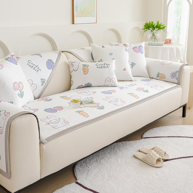 Summer Mat Sofa Cushion Ice Rattan Ice Silk Universal Non-Slip Rattan Mat Seat Cushion Cool And Breathable Sofa Cover