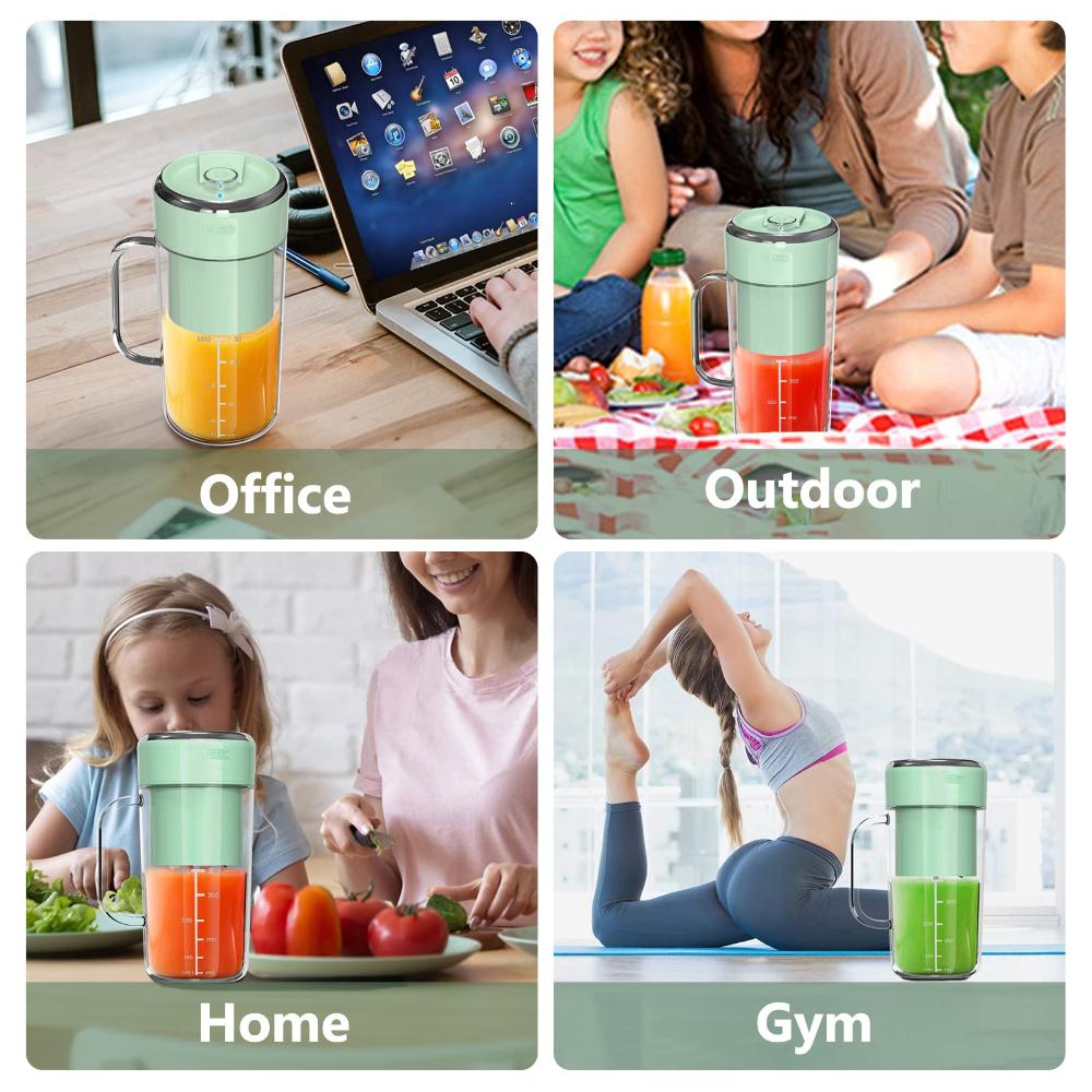 Portable Blender With Handle For Smoothies 8 Blade Usb Rechargeable Crushed Ice Cup Antioxidant Multifunction Fresh Fruit Juicer