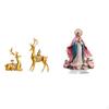 Elegant Reindeer Elk Figurines with Acrylic Base Freestanding Decorative Statues for Shelf Desk