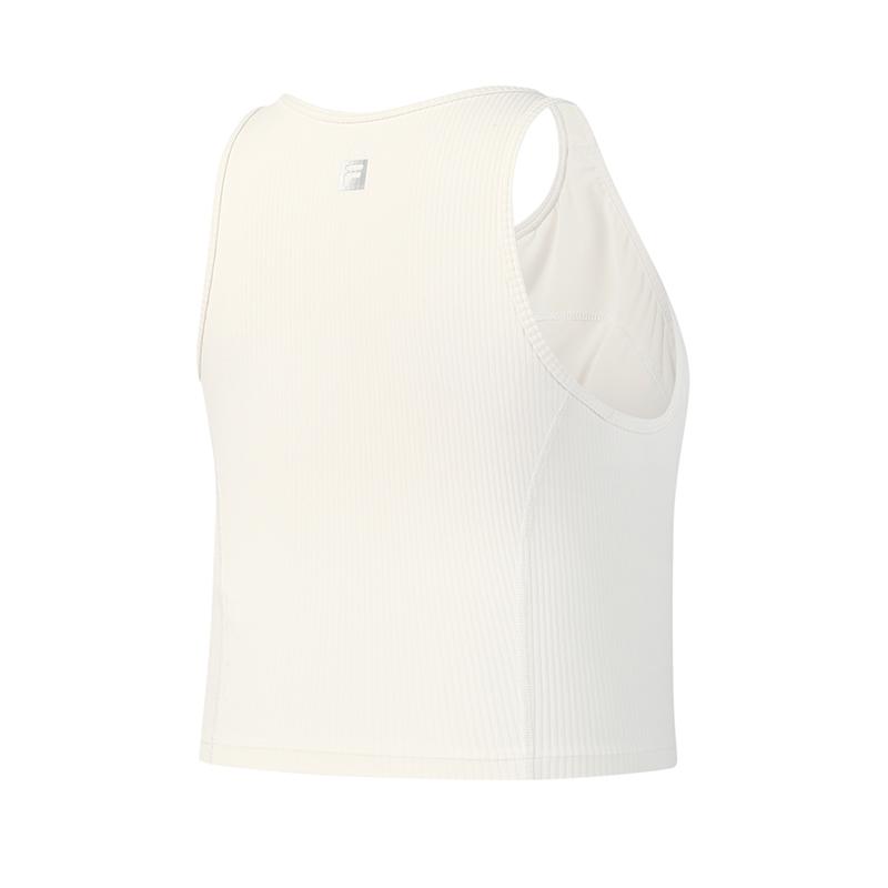 FILA Fitness Simple Comfortable Training Tight Sports Tank Top With Chest Pads Women tops Egrets-White A11W611104FWT