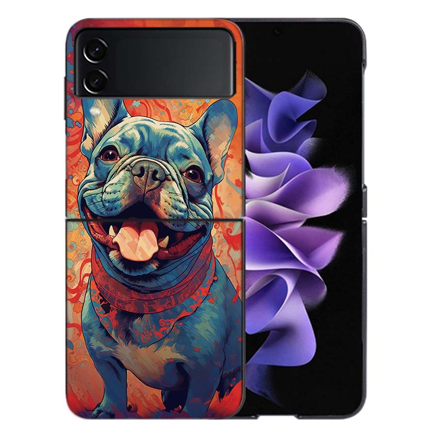 French Bulldog Dog Pug Coque For Samsung Z Flip7 6 Galaxy Case Shockproof Z Flip5 Z Flip3 4 5G Hard Cover Phone TPU PC Hard Fun