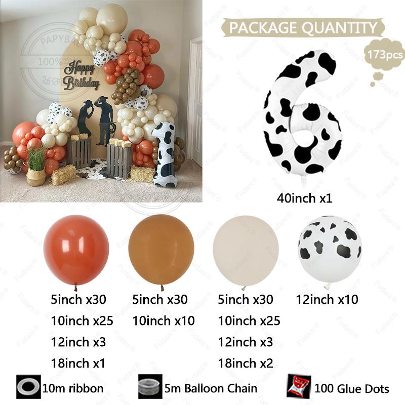 

173pcs Coral Caramel Balloon Garland Cowgirl Baby Shower Farmyard Birthday Gender Reveal Globos Bride To Be Wedding Decoration 40inch