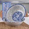 Set of 2 Large Blue & White Ceramic Bowls for Soup, Noodles, or Rice - Versatile Tableware
