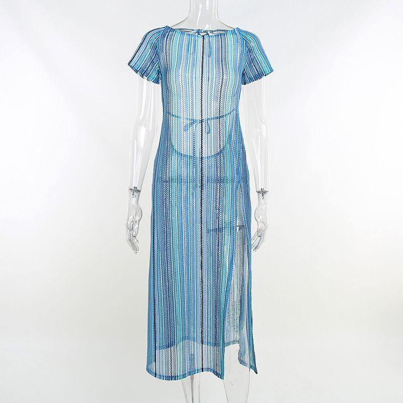 

Women s Seamless Slim Sexy Tight Dress Backless Slit Sexy Tight Dress Blue S