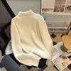 Real Shot Retro Lazy Wool Zipper Knitted Sweater Autumn and Winter New Crew Neck Sweater Top Tide