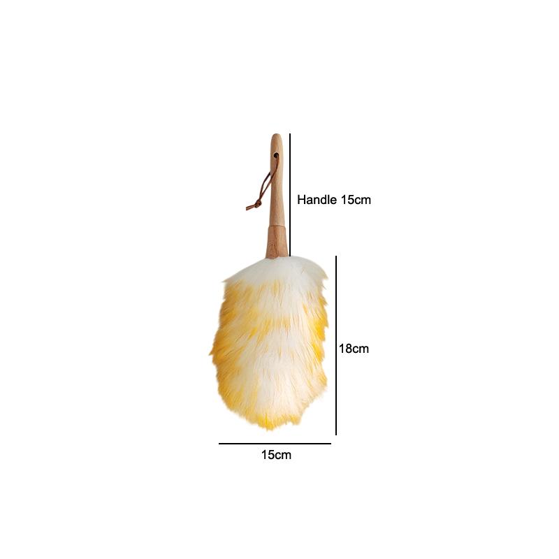 Scalable Wool Dust Collector Wood Handle Soft Wool Brush Anti Static Lightweight Washable For Home Car Cleaning Gentle Multi Sur