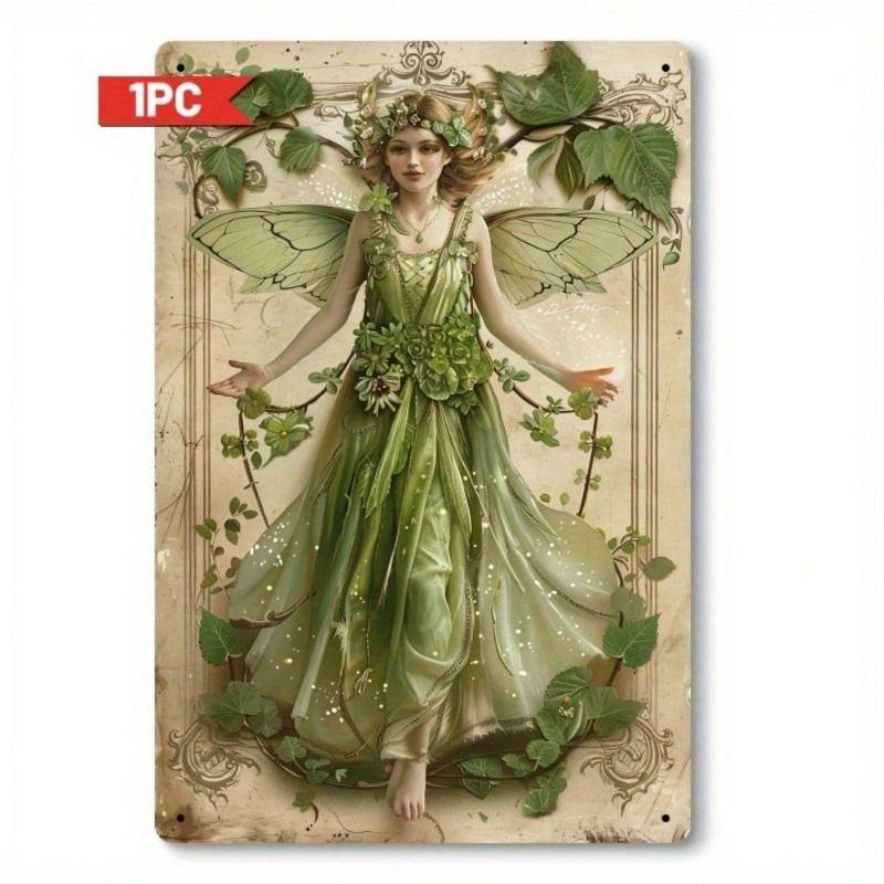 Retro Metal Wall Art Forest Elf 20x30cm Vintage Fantasy Home Decor Picture for Bedroom Living Room