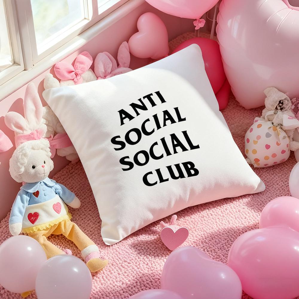 ANTI SOCIAL SOCIAL CLUB Cushion Cover Pattern Printed Pillowcase for Living Room Sofa Cushion Cover & Bedroom Decor