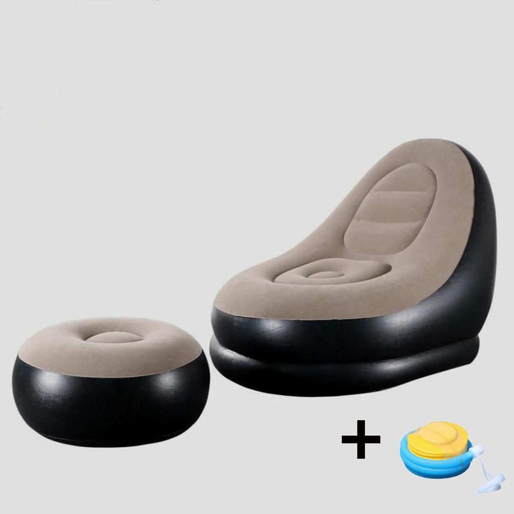 Przenośna, nadmuchiwana sofa z podnóżkiem - fotel wypoczynkowy dla dorosłych Cross-Border, składana, miękka konstrukcja, idealna do drzemki i relaksu.