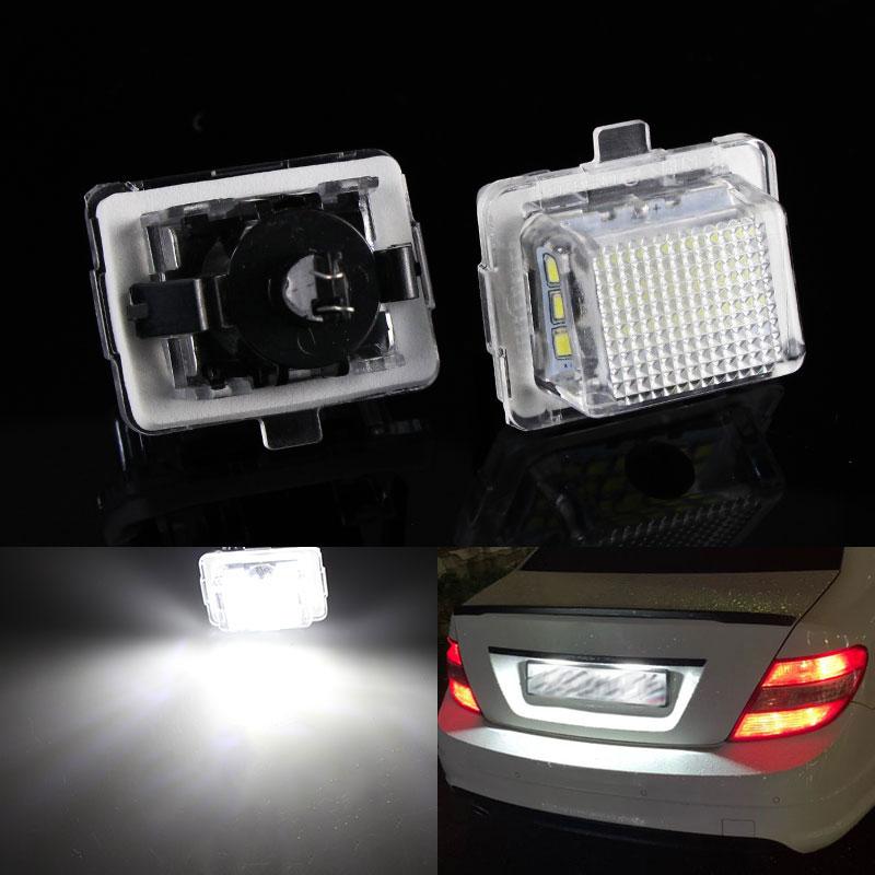 2pcs Car Error Free LED Number License Plate Light for Mercedes Benz W204 W212 C207 C216 W221 2007-2011 T10 License Plate Lights Dome Lights 6