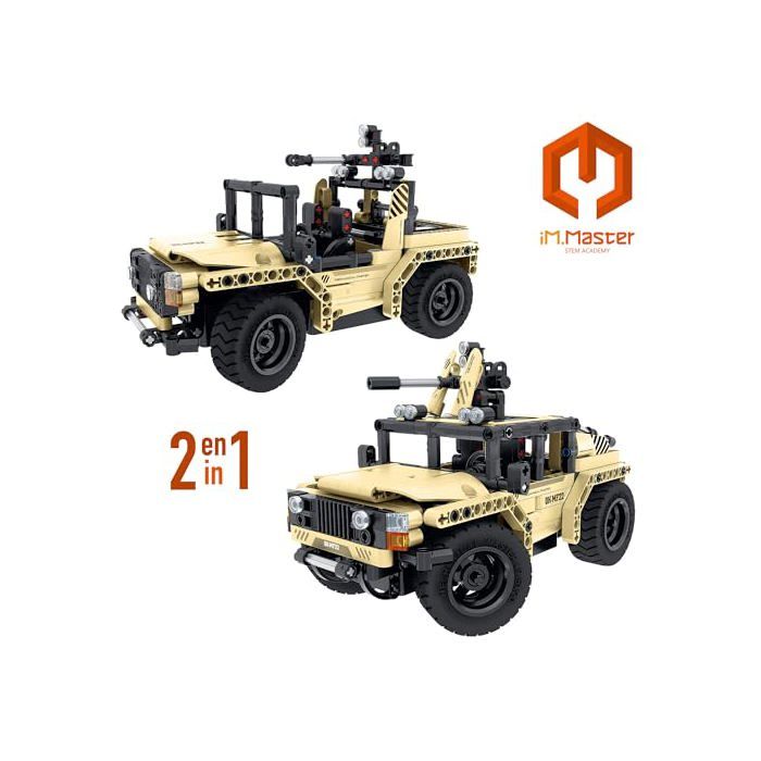 Jeu de construction voiture radiocommandée - COLORBABY - 370 pièces - Voiture RC 2 en 1 - 22x12x14 cm - Design militaire