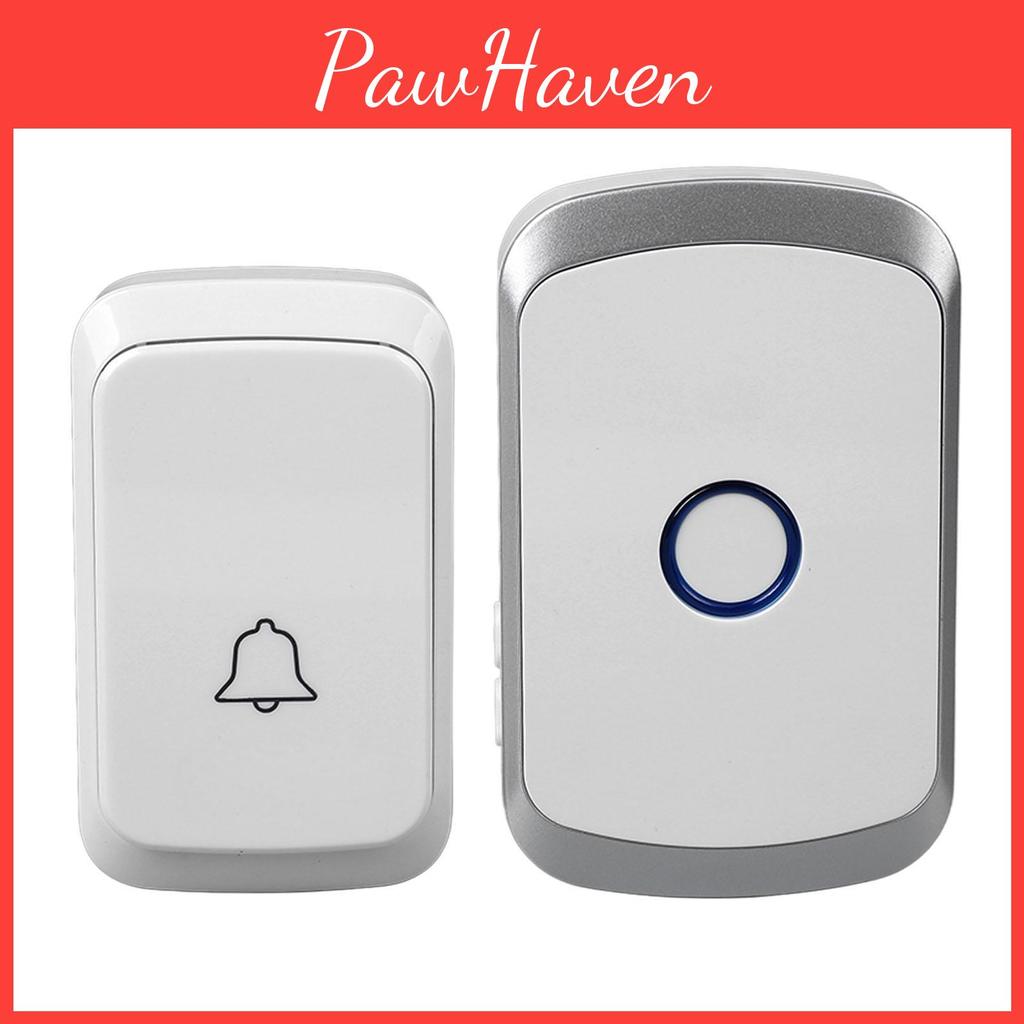 Battery Wireless Doorbell Kit Powered Sliver Door Bell With 1 Transmitter 1 Receiver For Home
