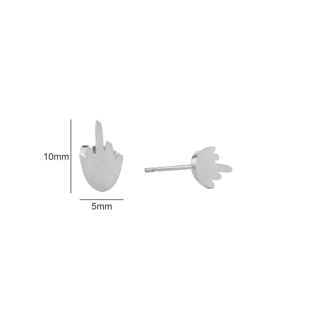 Party Silver Plate Gift Street Wear Men Accessories Women Korean Earrings Middle Finger Up Earrings