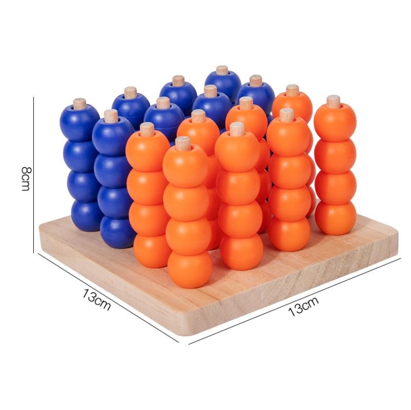 Jucărie din lemn Gobang 3D Connect Four Patru la rând Joc de masă Joc de logică Piese tip pilon din lemn Șah cu piese tip bilă Cadou de ziua de naștere pentru prieten/ă