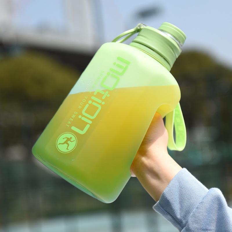 Ton Ton Cup Frosted Gradient Pc Plastic Ton Barrels with Straw Roomy Outdoor Activity Athletic Fitness Bottle