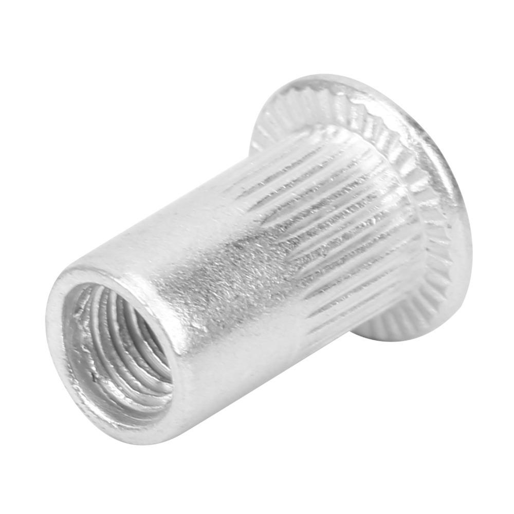 50pcs Durable Threaded Insert Nuts Flat Head Rivet Nut Inserts Industrial Use