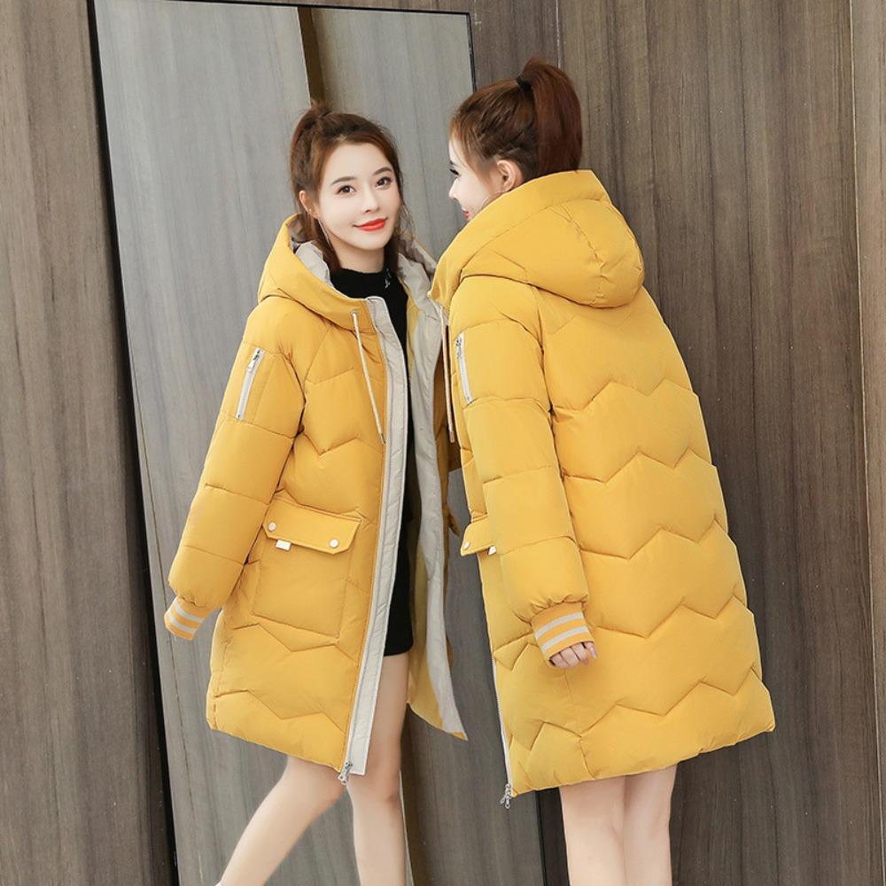 Padded Clothes Women's Medium and Long Korean Version Loose Winter Coat Thickened Padded Jacket Bread Clothes Padded Jacket Padded Coat