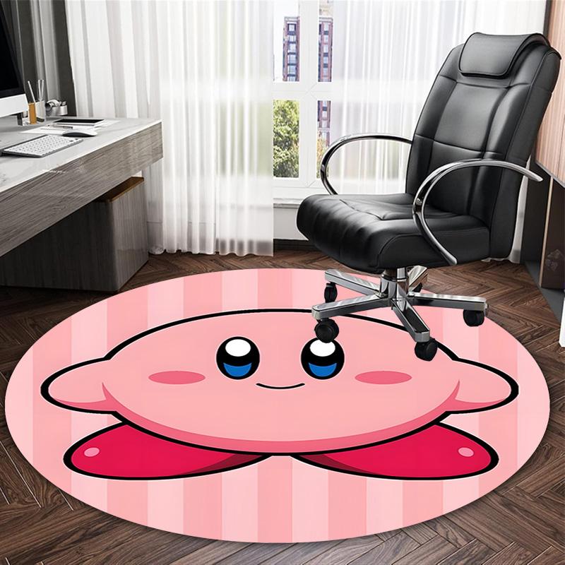 1pc Kirby2 Print Round Carpet Chair Round Carpet Suitable for Bedroom Living Room Home Decorative Carpet