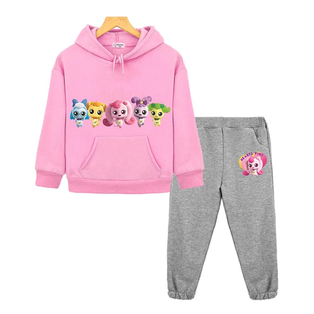 

Teenie ping Anime hoodie kids boutique clothes Autumn sweatshirt Jacket Casual Fleece pullover boy girl clothes Hooded Sets 130