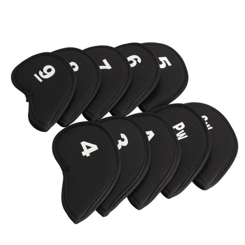 10Pcs/Set Golf Head Covers For Iron Golf Club Protective Black/Red/Blue Golf Club Iron Head Protector Golf Accessories