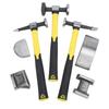 7PCS Auto Body Repair Kit Carbon Steel Heavy Duty Auto Body Hammer and Dolly Set Dent Repair Tools w