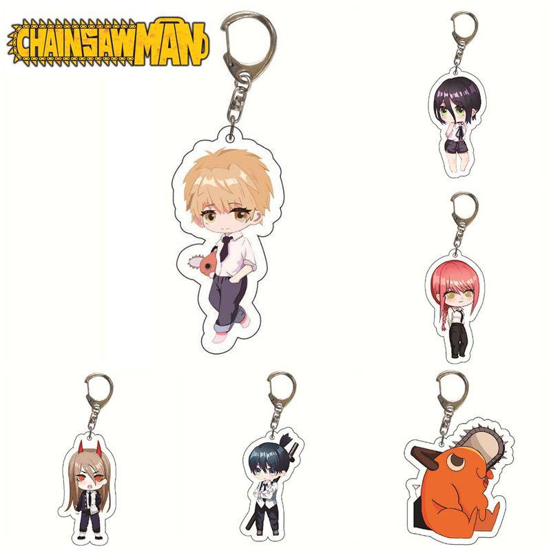 Chainsaw Man Acrylic Keychain Double Sided Printing Cartoon Character Bag Pendant