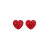 Simple peach heart ear clips, women's no ear piercings, red full diamonds, personalized earrings, fashionable temperament,mosquito coil disc earrings.
