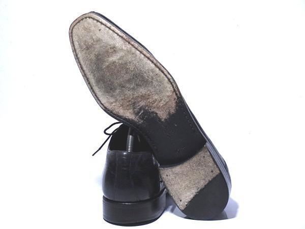 MEZLAN Hiszpania vintage częściowo tłoczone skórzane mokasyny wizytowe z wirującym wzorem 28-28.5 czarne McKay(UŻYWANY)