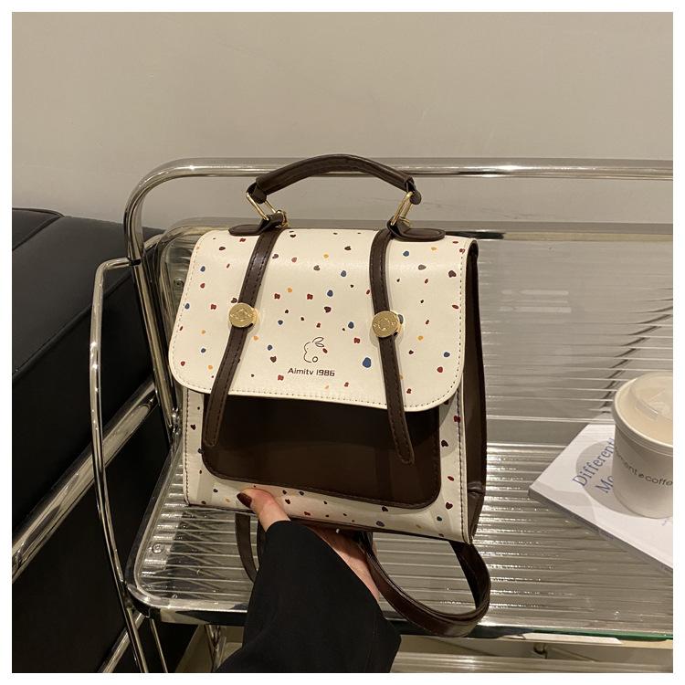 

Повседневный новый модный ретро простой в горошек большой вместимости в стиле колледжа простой рюкзак женский белый