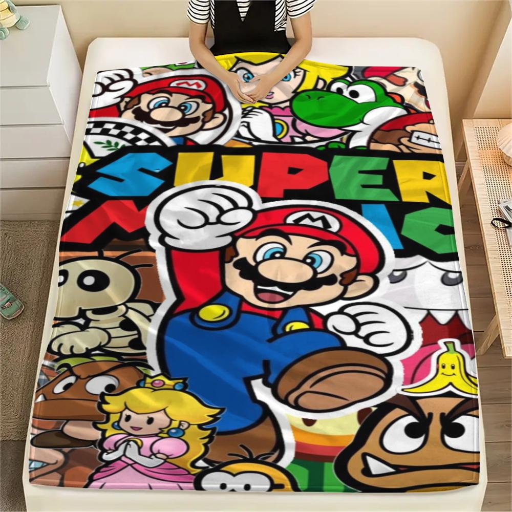 

1Pc Mario Print Flannel Blanket, High quality Comfortable for All Seasons, Home Decor, Warmth and Comfort, Perfect for Christmas Gifts 80cm x 120cm