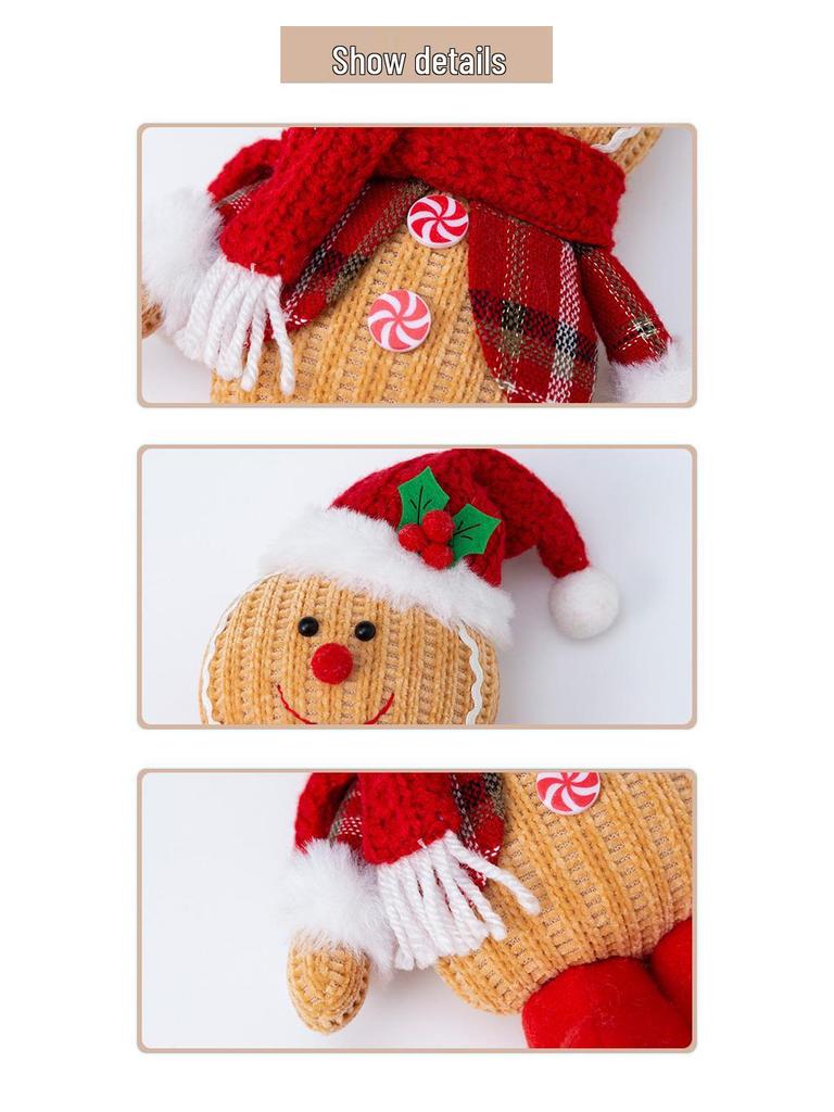 Creative Christmas Gingerbread Man Plush Ornament for Holiday Decoration