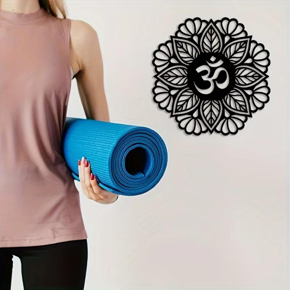1pc Metal Mandala Style Art Wall Decoration, Yoga Gym Wall Hanging Decoration Silhouette, Metal Wall Art, Iron Décor