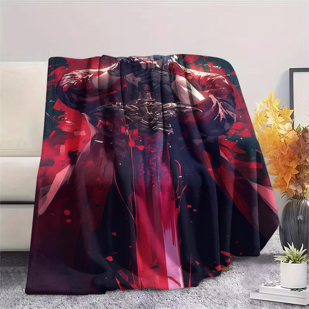 1PC Devil May Cry Print Flannel Blanket, High Quality All Seasons, Home Decor, Warmth and Comfort, Perfect for Christmas Gifts