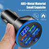 5 In1 250W Car Charging Five-hole Simultaneous Charging Adapter Type-C Car Charger with Digital Display PD QC3.0 Phone Charger