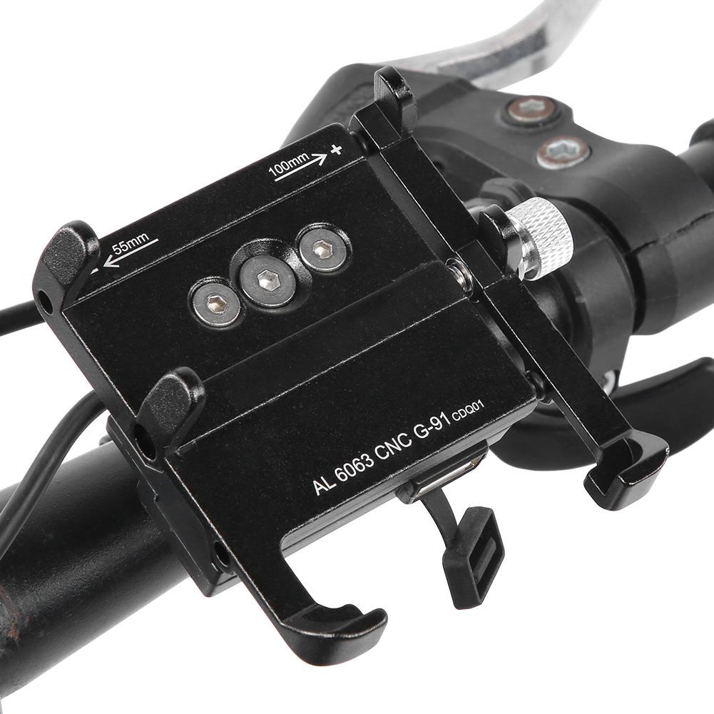 Motorcycle Electric Bike Charge Aluminium Alloy Phone Navigation Support Clip Ring Type